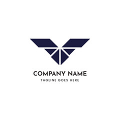 Modern geometric abstract wings logo vector design scalable corporate identity symbol