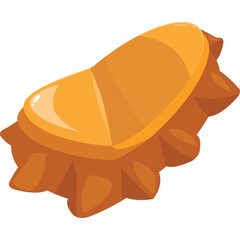 Golden Orange Slice With Rough Edges And Translucent Peel Against A White Background And Soft Lighting