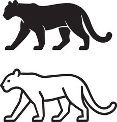 silhouette of a leopard.