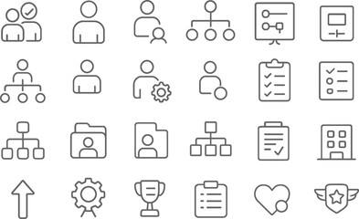 Organization chart people management team building process planning strategy checklist success leadership award vector illustration