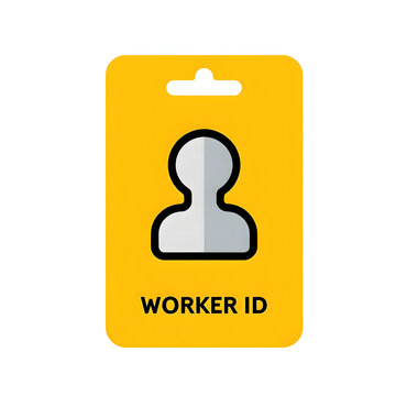Yellow worker identification card with person icon and text