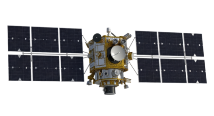 Satellite in orbit transparent background cutout png