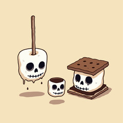 Melting Marshmallow Skulls