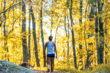 Fototapeta premium young woman running in park
