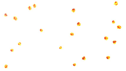 背景透過で黄色の日日草が舞うイラスト