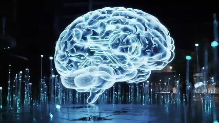 Human brain AI interface integrating with digital circuit illustrating artificial intelligence in technology and neural network research cutting-edge science - Powered by Adobe