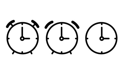 alarm clock set icon isolated on white background