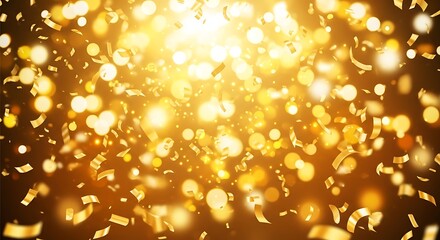 Gold confetti shower