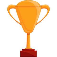 Golden Trophy Cup With Handles On A Red Base Represents Achievement And Victory In Competitions