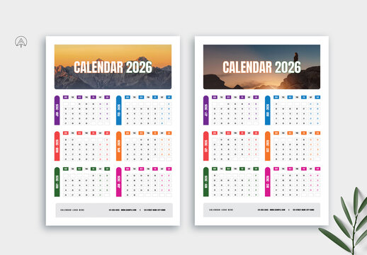 2026 Wall Calendar Design Template