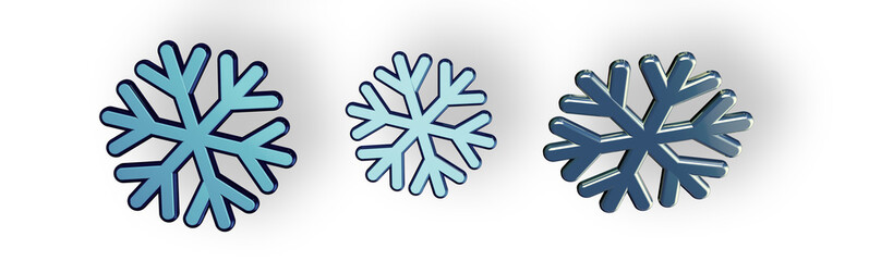 blue snowflakes on white background