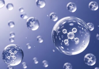 Methane Molecules Floating in a Gradient Blue Space: Scientific Representation of Molecular Structure, Clean Energy, and Chemistry Concepts in Three Dimensions