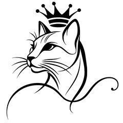 Elegant cat queen silhouette