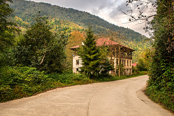 Black Sea houses, half-timbered, half-reinforced concrete