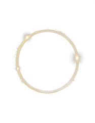 A glittering golden ring frame with a sparkling effect isolated against a black background design element isolated, on PNG transparent background