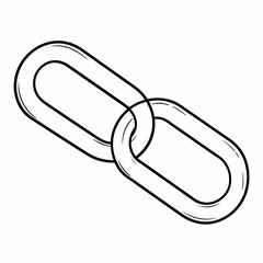 Hand Drawn Doodle Sketch of Interlocking Chain Links.