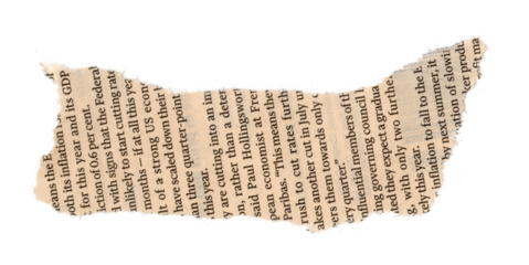 Ripped paper torn edges with text isolated on white background