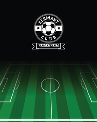 City of Heidenheim Stamp Seal with Germany Football green field, Vector Illustration Abstract Editable image, Social Media Post