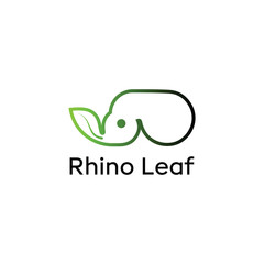 Rhino leaf logo design template