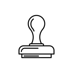 Rubber Stamp Icon PNG | Office Seal Vector | Approval Mark Outline Illustration