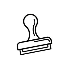 Rubber Stamp Icon PNG | Office Seal Vector | Approval Mark Outline Illustration