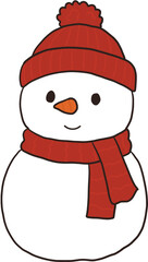 snowman with red hat