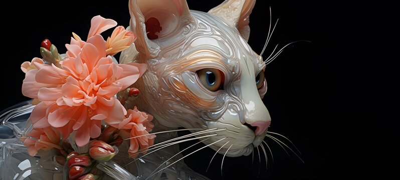 A sphinx , a small creature made of glass that is sitting in the palm of your hand,generative AI
