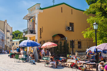 Andrew's Descent in summer. Podol. Kiev