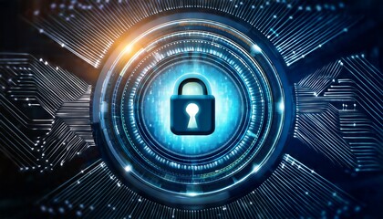 close up of a secure cybersecurity symbol concept of secured digital space