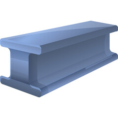 Gray I Beam Construction Material And Structural Engineering Component With A Flat Smooth Surface And A Metallic Sheen Isolated On A Transparent Background