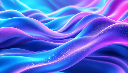 Fototapeta premium Abstract Neon Wave Texture in Blue and Purple Gradient Light Background
