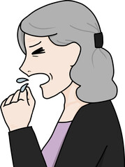 coughing woman