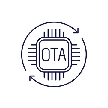 OTA icon, Over-the-Air update of firmware, line design