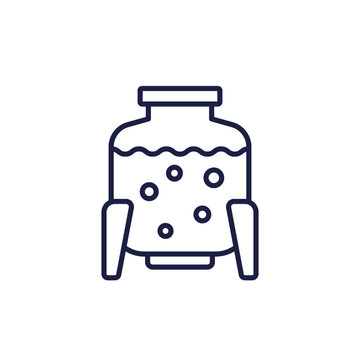 Bioreactor icon on white, line vector