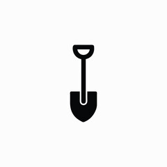 shovel icon front view silhoutte vector template 