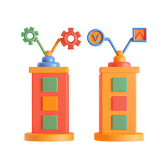 Colorful toy building blocks with gears and shapes, designed for educational play and creativity, stimulate imagination and learning