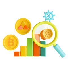 Cryptocurrency market analysis involves understanding regulation trends and visualizing growth through colorful charts and symbols