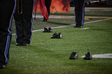Band Shoes on a Football Field