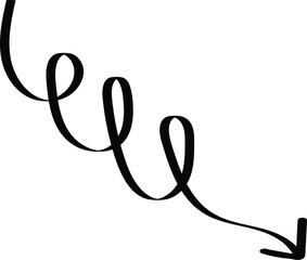 pencil arrow doodles set - hand drawn swirls, curved lines, chaotic pointers. Chaotic artistic strokes, marker design elements set. Sketchy black outline drawings vector pack
