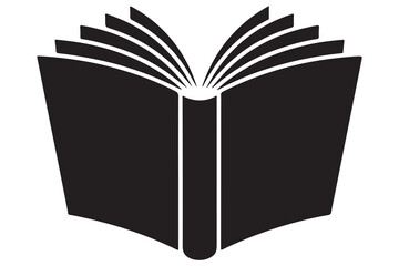 Minimal book silhouette outline reading and learning icon illustration
