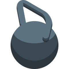 Gray Kettlebell Isolated On Transparent Background Represents Weightlifting And Fitness Exercise