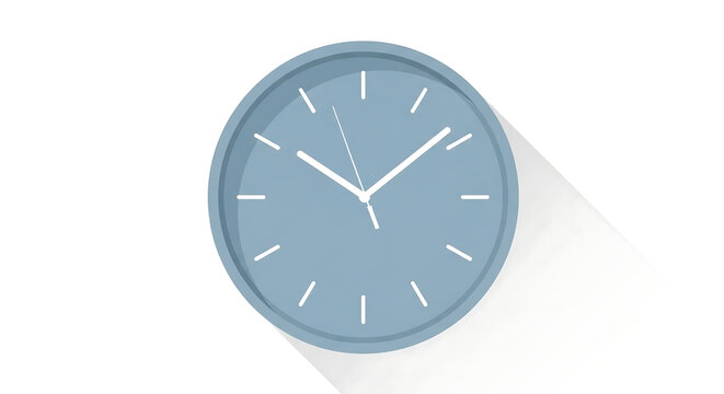 minimalist flat design blue wall clock icon - Powered by Adobe