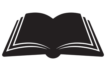 Minimal book silhouette outline reading and learning icon illustration
