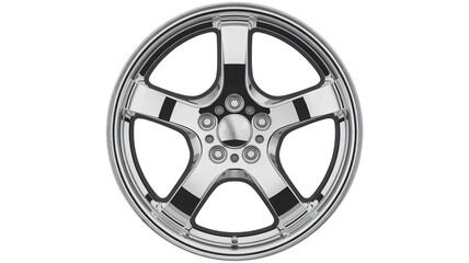 Obraz premium Sleek chrome wheel design for modern car enthusiasts upgrade style