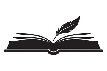 Minimal book silhouette outline reading and learning icon illustration
