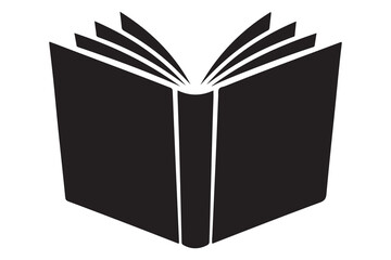 Minimal book silhouette outline reading and learning icon illustration
