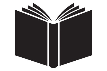 Minimal book silhouette outline reading and learning icon illustration
