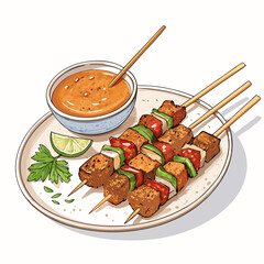 Featuring Create Bold Stroke Indonesian Satay Skewers Beautiful Professional Photo
