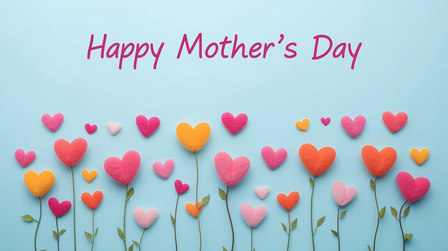 Delightful Mother's Day card design with heart flowers for heartfelt wishes, perfect for social media posts, e-cards, and celebrating maternal love