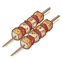 Create Bold Stroke Japanese Yakitori Skewer High-Quality Stock Image Ideal for Marketing